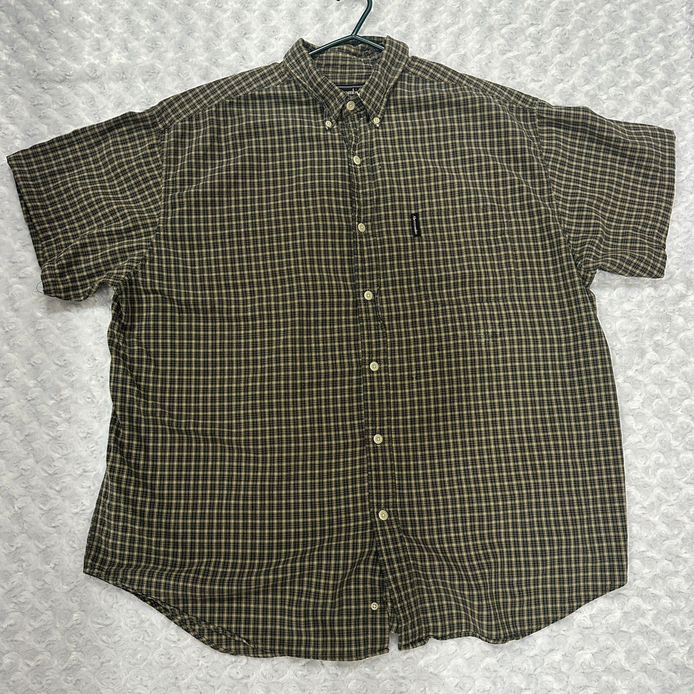 Abercrombie Fitch Reliable Outdoor Goods Yellow Blue Plaid Button Up Shirt Sz L
